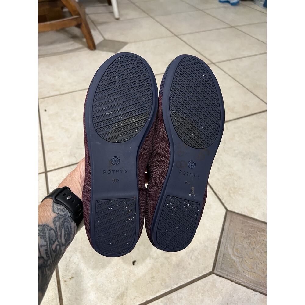 Rothy’s The Flat Cabernet Big Stripe Round Toe Ballet Flats Sz 9.5 - Picture 8 of 10